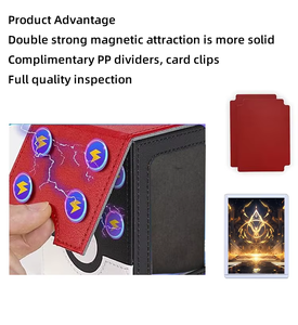 Boîte de rangement pour cartes TCG en cuir PU de qualité supérieure, grande capacité, avec plateau à dés, pour cartes Pokémon, MTG, YuGiOh et autres cartes à collectionner. - Product Image 4