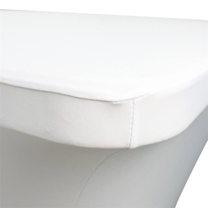 Vente en gros de nappes de banquets rectangulaires de 6 à 8 pieds, décorations d'eau de mariage de 132 à 120 pouces, tables de cocktail en polyester, dentelle et spandex - Product Image 4