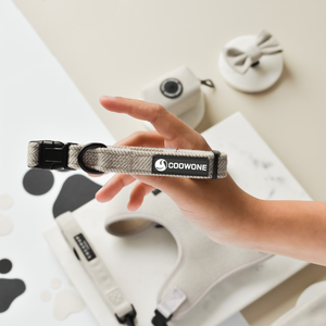 Conjunto de Arnés, Correa, <span class=keywords><strong>Collar</strong></span>, Pañuelo y Dispensador de Bolsas para Excremento para Perros, Ajustable, de Tweed de Lujo, con Logotipo Personalizado OEM - Product Image 3