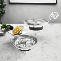 ORVOS Filtro de Desagüe Moderno de Acero Inoxidable Electrochapado para Fregadero de Cocina, Recolector de Cabello, Tapón de Residuos, con 3 Años de Garantía