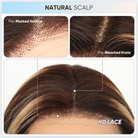 Perruque à dentelle transparente 13x6 HD avec mèches de cheveux de bébé, couleur blonde miel, vague corporelle, pour cheveux humains