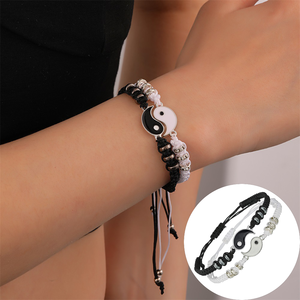 Креативное двойное ожерелье с подвеской тайчи для пар для влюбленных лучшие друзья Инь Янь Длинная Золотая цепочка ожерелье Модная бижутерия подарок - Product Image 2