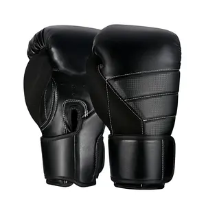 Wholesale Professional Pu Leather Training Custom Logo 12oz Boxing Gloves Black