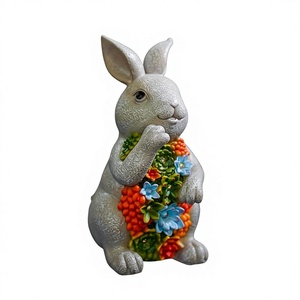 Estatua <span class=keywords><strong>de</strong></span> Conejo <span class=keywords><strong>de</strong></span> Resina para Jardín, con 7 Luces LED, Decoración Navideña para Césped, Patio, Balcón, Adorno Artístico - Product Image 3