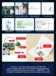 コンピューター用の高音質USBオーディオサウンドモジュール録音可能および充電可能な音楽音声チップグリーティングカードバージョン