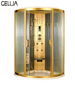 Trang chủ khách sạn sử dụng đôi Bypass Màn hình tắm mềm đóng kính cường lực thép không gỉ xử lý cửa trượt không thấm nước hiện đại - Product Image 2