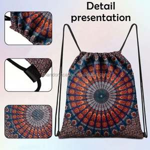 Hot Selling Customized Foldable Waterproof <b>Drawstring</b> <b>Backpack</b> Wholesale Sportpack with Custom Logo Fashion Print Design - Product Image 5