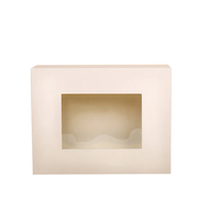 Boîte d'emballage personnalisée mini étanche en plastique avec fenêtre transparente, motif gaufré, éponge, nœud rose, petite et mignonne, pliable, pour cadeau