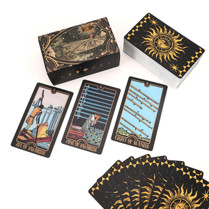 Cubierta de cartas de Tarot impermeable de plástico impresa personalizada Visionary 78 cartas de Tarot exquisitos oráculos tarjeta de juego de adivinación - Product Image 2