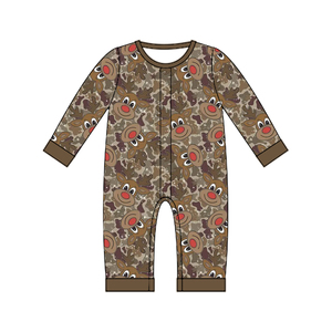 Ensemble T-shirt et Joggers Personnalisé pour Bébés Garçons, Motif Camouflage Marron Cerf, en Soie de Lait, Tenue de Chasse Automne pour Tout-petits, OEM Zhejiang - Product Image 4