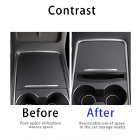 MUSK 2023 noir nouveau style console centrale accoudoir boîte de rangement carte téléphone clé câble de charge pour Tesla Model Y 3 étui de rangement