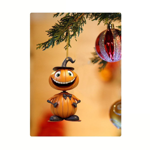 Décorations d'Halloween en plastique en forme de citrouille Jack-O'-Lantern, ornements suspendus de style classique pour les fournitures de fêtes en gros - Product Image 2