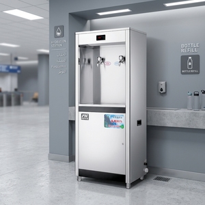 Distributeur d'eau froide commercial en acier inoxydable avec système de filtration en 2 étapes, sur pied, grande capacité – Produits les plus vendus - Product Image 1