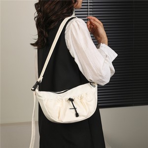 Dumpling Type Shoulder <b>Bag</b> White Single Strap Zipper Closure Everyday Casual Crossbody Women's <b>Bag</b> Lightweight Portable - Product Image 1