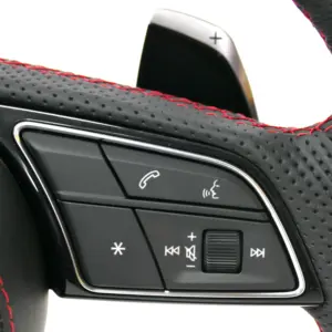 Volante personalizzato in pelle da corsa per <span class=keywords><strong>Audi</strong></span> A/S/serie traforata linea rossa B8 A5 <span class=keywords><strong>A6</strong></span> <span class=keywords><strong>C6</strong></span> C7 A7 A8 RS3 RS4 RS5 S3 S4 S4 S5 B9 Q3 - Product Image 5
