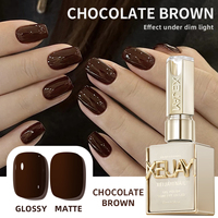 XEIJAYI 15ML Gel UV Marron Foncé pour Ongles, Vernis Nude Hivernal Soak-Off pour Usage en Salon, Directement du Fournisseur