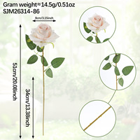 Rose artificielle moderne bleu Klein faite à la main, à bords roulés, en plastique, avec fonction de conservation de l'humidité, pour décoration intérieure, livraison rapide