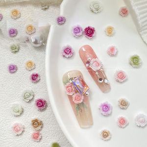 Paso Sico 50 piezas/bolsa Resina de Alta Calidad Flores de Rosa de Simulación 3D Primavera Tamaños Mixtos Colores Vintage Camelia Accesorios para Uñ<span class=keywords><strong>as</strong></span> - Product Image 3