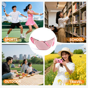 Tas selempang wanita bentuk bulan sabit setengah kain nilon warna-warni grosir tas selempang wanita dengan Logo kustom - Product Image 4