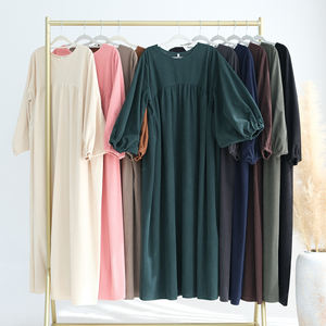 Ropa islámica 2024 nueva manga abullonada Otoño Invierno <span class=keywords><strong>Abaya</strong></span> PANA mujeres cerrado <span class=keywords><strong>Abaya</strong></span> uso diario de talla grande mujeres vestido musulmán - Product Image 4