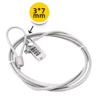 Candado de Seguridad para Portátil de Acero Inoxidable con Contraseña de 4 Dígitos, Sistema Antirrobo para Computadora Portátil, Candado de Cadena para Cable de Computadora