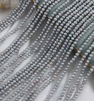Perles grises en forme de pomme de terre, 4 mm, perles d'eau douce naturelles en vrac, pour la fabrication de bijoux R.Gem.