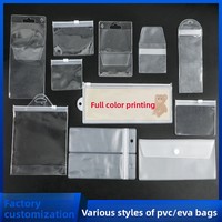 Pochette personnalisée transparente refermable mate avec étiquette de prix, sac à fermeture éclair en EVA/PVC pour supermarchés et commerces de détail