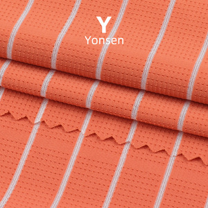 170 जी नायलॉन फास्ट-ड्राई टी-शर्ट कपड़े जादू स्क्वायर ग्रिड ने स्पोर्ट्सटी फिटनेस के लिए चार तरफा खिंचाव जाल बिछा दिया - Product Image 4