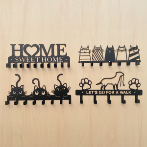 Décoration d'intérieur : Support mural en fer forgé pour animaux, style américain, avec crochet porte-clés en métal et étagère pour jardin – Vente chaude transfrontalière - Product Image 1