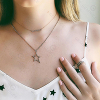 Collar con Colgante de Estrella de Circonita Cúbica Multicolor, Joyería Diaria Gemnel