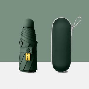 Parapluie pliant manuel classique en pongé, petit, 5 sections, anti-UV, idéal pour le voyage, vente en gros usine, promotionnel - Product Image 1