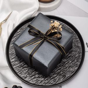 Yarcony Shimmer Charcoal Black <b>Wrapping</b> <b>Paper</b> 17 Inches X 16.5 Feet Pearly Lustre Gift Wrap Solid Color - Product Image 6