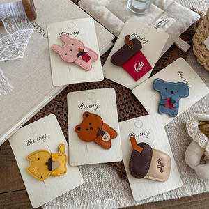 Sevimli çizgi film deri çocuk bb tokaları, sevimli kız tavşan ayı tokaları, sonbahar için çok yönlü kakül saç aksesuarları - Product Image 2