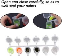 Lot de pots de peinture acrylique vierges DIY en gros, 3 ml, 6 couleurs, pour toile, verre, papier