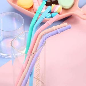 BPA Free <b>Reusable</b> Silicone Soft Drinking <b>Straws</b> Foldable and Colorful Party Kitchen Accessories Bar Supplies - Product Image 2