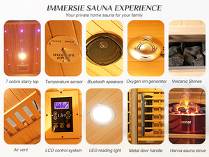 Sauna infrarouge moderne pour 2 personnes en cèdre canadien, chauffage à spectre complet et poêle électrique avec chauffage de 6 kW pour <span class=keywords><strong>spa</strong></span> à domicile et bien-être - Product Image 5