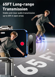 Microphone dynamique <span class=keywords><strong>sans</strong></span> <span class=keywords><strong>fil</strong></span> Xowo à clip magnétique avec rotation à 360°, réduction de bruit LED, <span class=keywords><strong>micro</strong></span>-<span class=keywords><strong>cravate</strong></span> 2.4G pour <span class=keywords><strong>iPhone</strong></span> et Android - Product Image 3