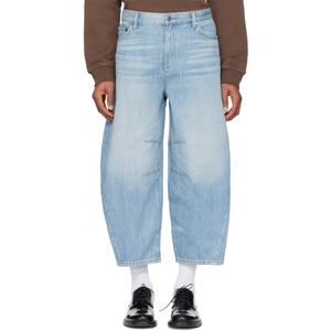 Jeans amples décontractés bleu délavé taille mi-haute pour hommes, style baggy, coupe large, pour la vente en gros en boutique - Product Image 3
