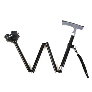 Bâton de marche télescopique Cleye en alliage d'aluminium, à quatre pointes, antidérapant, avec lumière, pliable, léger, pour personnes âgées, aide à la mobilité - Product Image 5