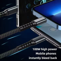 Cable de Carga Rápida 3 en 1 de 100W-120W 5V 1.2m con Pantalla Digital, Cable Cargador USB Tipo-C para Teléfonos Android