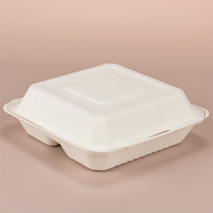 9 inch vỏ sò với 3 ngăn phân hủy sinh học & compostable bã mía container thực phẩm dùng một lần ăn trưa hộp - Product Image 3