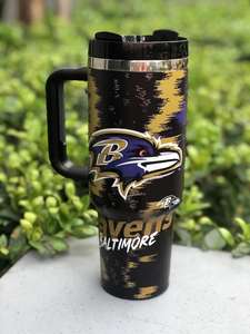 Custom Football Team Tennessee Cups 40oz Acero inoxidable <span class=keywords><strong>Titan</strong></span> Print Tumbler Tazas con asa - Product Image 3