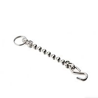 Chaîne à billes classique en acier inoxydable 4,5*100mm avec connecteur en D DIY, crochet en S de 22mm et anneau de 15mm – Cadeau chrétien