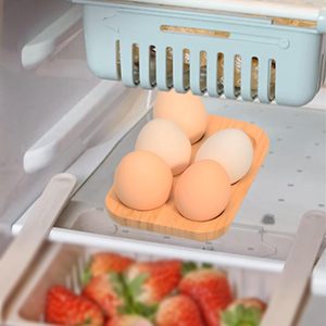 Plateau <span class=keywords><strong>de</strong></span> service en bambou pour œufs à la coque, petit support pour œufs durs à 6 compartiments pour comptoir <span class=keywords><strong>de</strong></span> cuisine ou réfrigérateur - Product Image 6