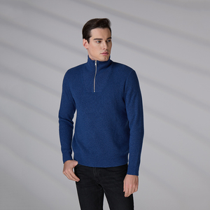 เสื้อสเวตเตอร์ไหมพรมคุณภาพสูงสำหรับผู้ชาย แขนยาว คอซิป 1/4  รับผลิตตามแบบ พร้อมปักโลโก้ - Product Image 6