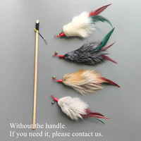 Jouet interactif pour chat avec queue en plumes et fourrure de lapin, accessoire d'exercice pour chaton, fournitures pour animaux de compagnie