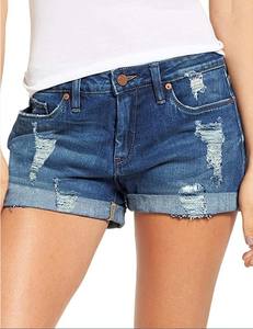 Jeans bleus de qualité supérieure, vente en gros de shorts en denim serrés, jeans en denim personnalisés, shorts en denim noirs décontractés de qualité supérieure pour femmes - Product Image 3
