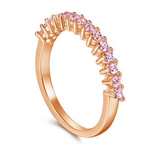 خاتم زوجي من الفضة الإسترلينية عيار 925 على شكل قلب مع زركون، تصميم بسيط وعصري، خواتم زفاف مطلية بالذهب الوردي للنساء للاستخدام اليومي - Product Image 5