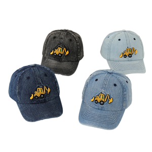 قبعات بيسبول للأطفال قبعة صيفية من الدنيم المغسول مع حفار للأطفال قبعات خلفية مستقيمة - Product Image 1