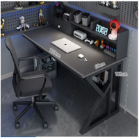 Bureau de jeu moderne en métal avec porte-gobelet et design ergonomique - Bureau d'ordinateur durable pour chambre à coucher